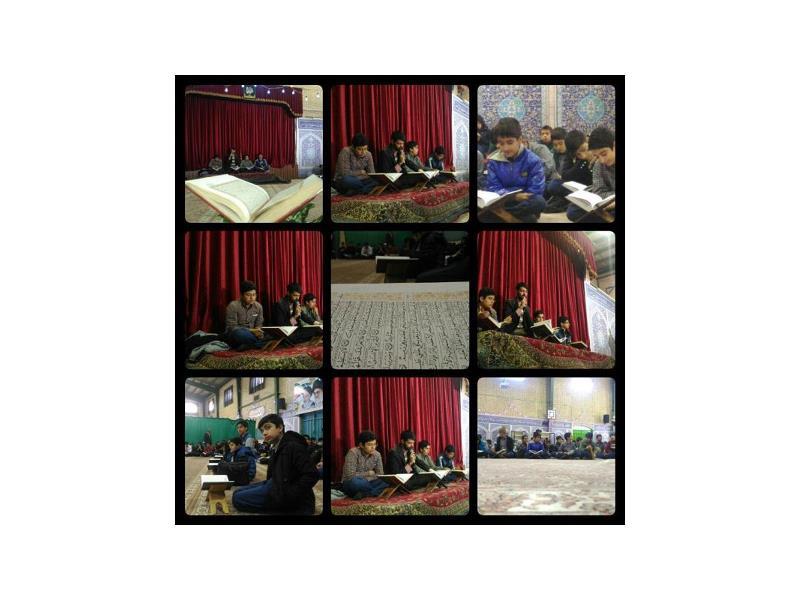 تصاویری از حضور فعال دانش آموزان در جلسه معنوی قرآن و تلاوت سوره صافات 